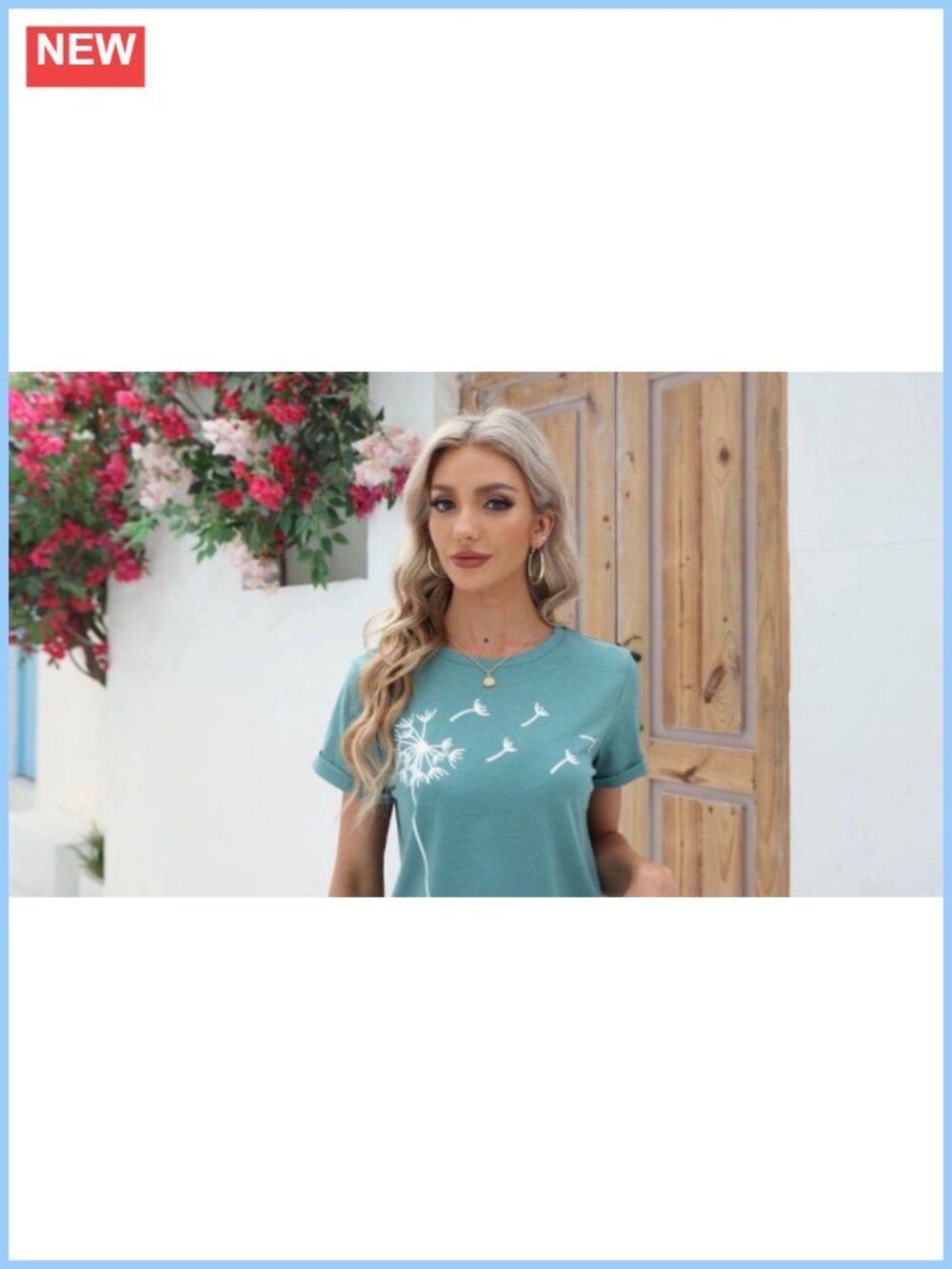 Womens Dandelion Graphic Tee Short Sleeve Summer T-Shirt Casual Top - Picture 5 of 5